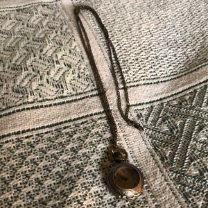 old vintage clock small pendant necklace.